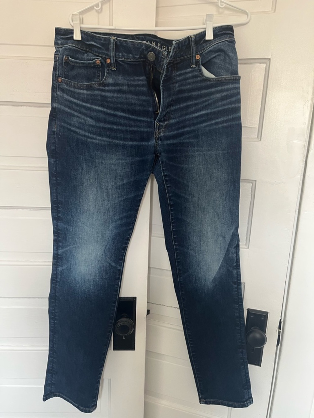 American Eagle Outfitters Men’s Slim Straight Jeans – Faded Dark Blue